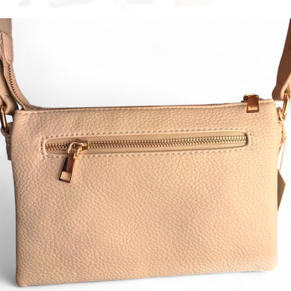 Isabelle Multicompartment VeganLeather Crossbody Bag with Zipper Pocket & Tassle - Picture 8 of 10